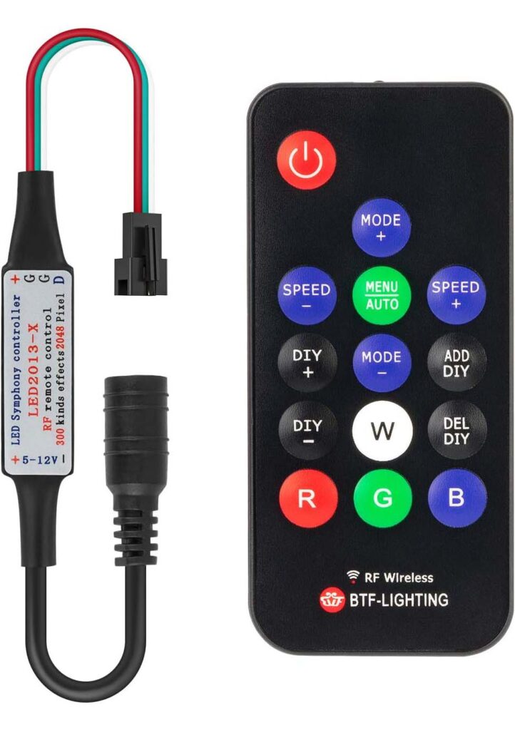 BTF-LIGHTING DC 5/12V RGB LED Controller mit Fernbedienung