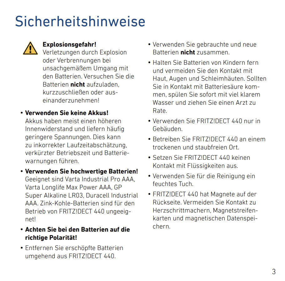 Benutzerhandbuch für AVM FRITZ!DECT 440 Taster