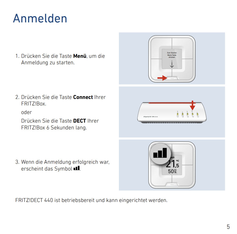 Benutzerhandbuch für AVM FRITZ!DECT 440 Taster