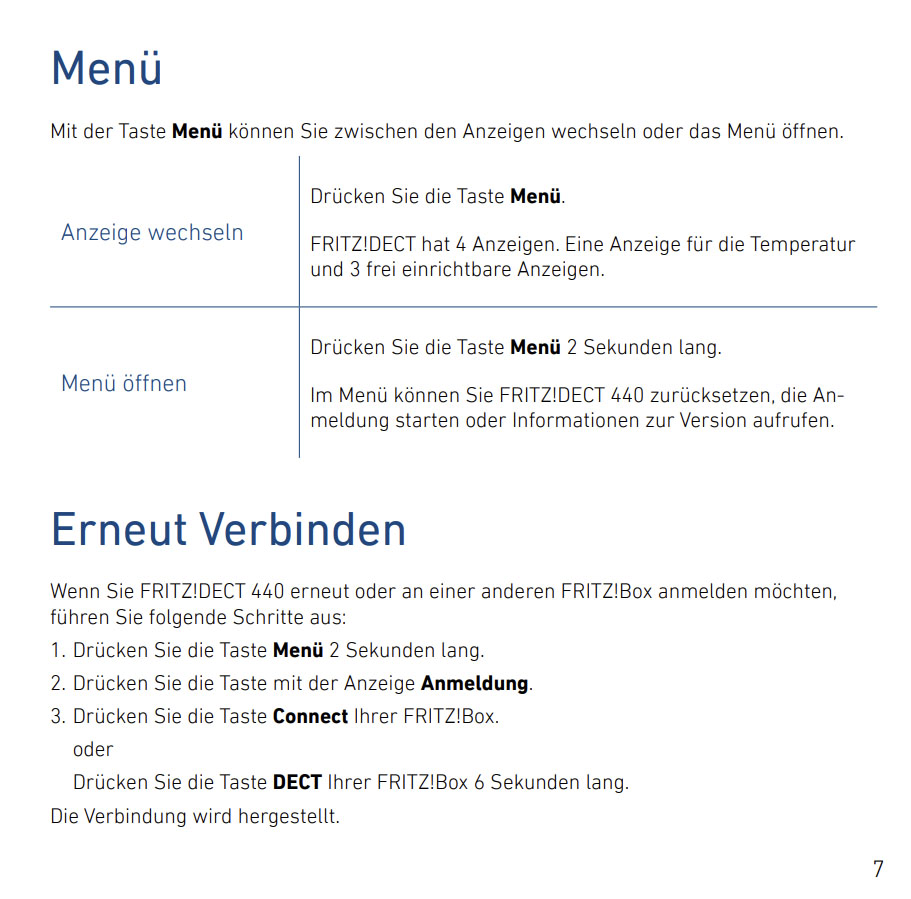 Benutzerhandbuch für AVM FRITZ!DECT 440 Taster