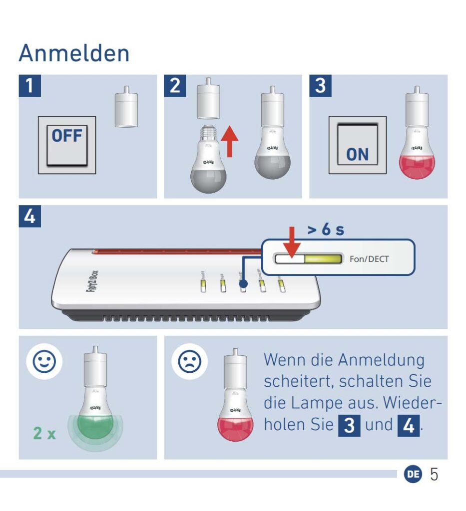 Benutzerhandbuch für AVM FRITZ!DECT 500 Lampe