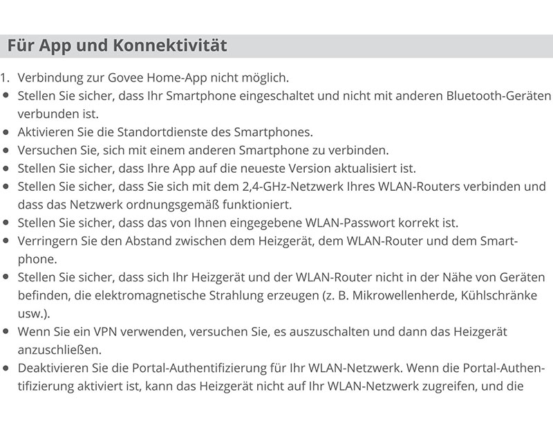 Anleitung Govee Heizer Bluetooth WLAN H713C