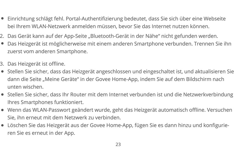 Anleitung Govee Heizer Bluetooth WLAN H713C