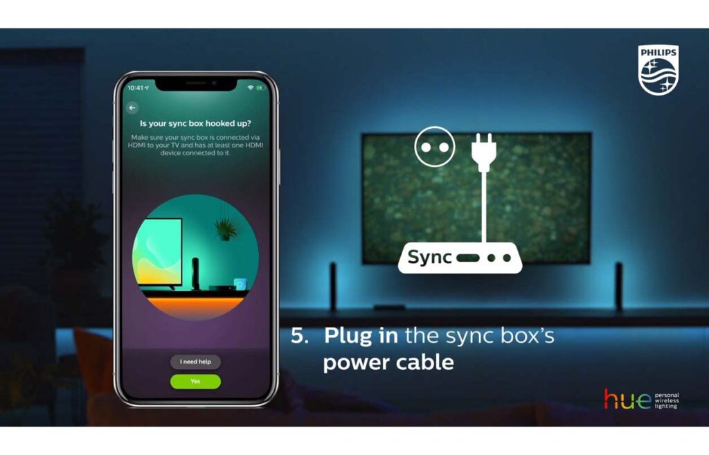 Einrichten der Philips Hue Play HDMI Sync Box