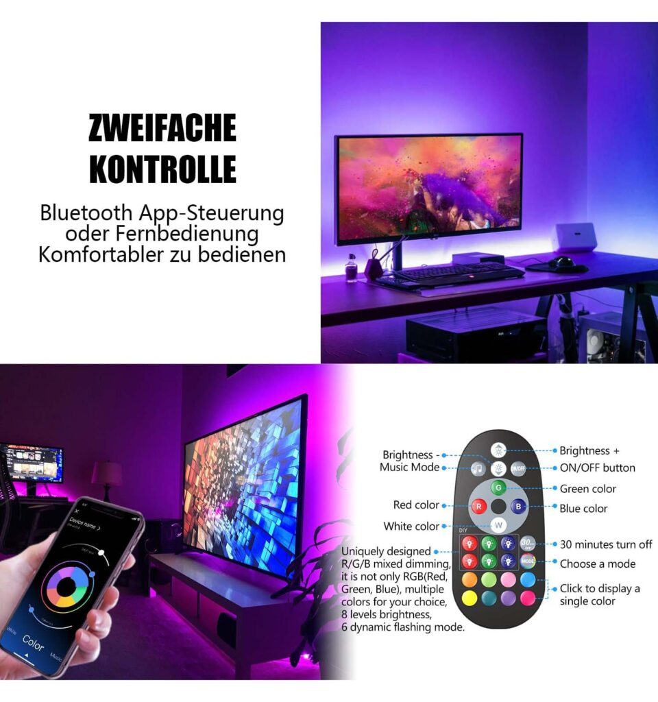 Mexllex LED TV Hintergrundbeleuchtung für 55-75 Zoll