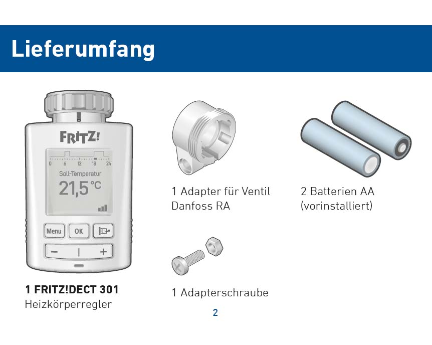 Montageanleitung für AVM FRITZ!DECT 301 Heizkörperregler