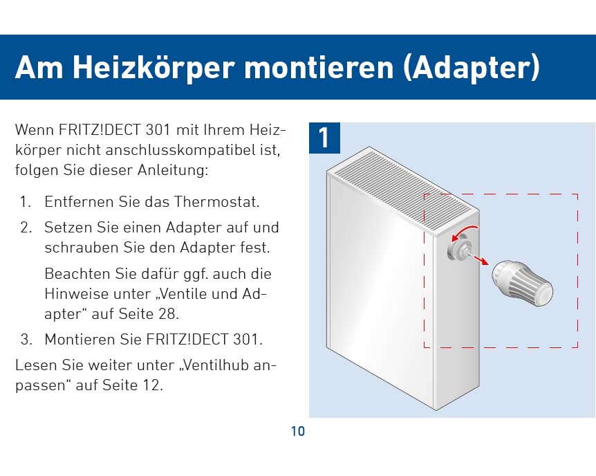 Montageanleitung für AVM FRITZ!DECT 301 Heizkörperregler