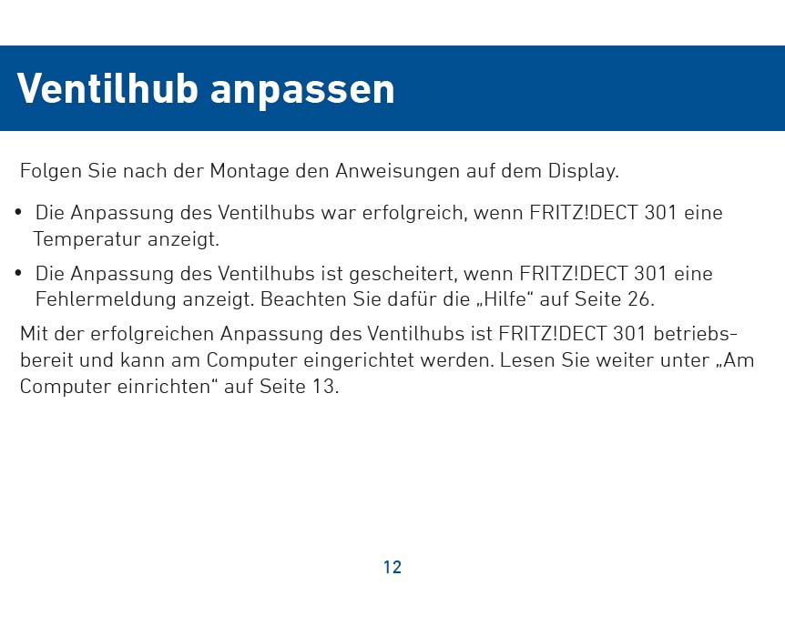 Montageanleitung für AVM FRITZ!DECT 301 Heizkörperregler