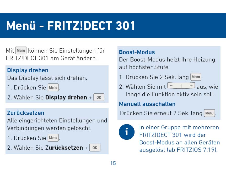 Montageanleitung für AVM FRITZ!DECT 301 Heizkörperregler