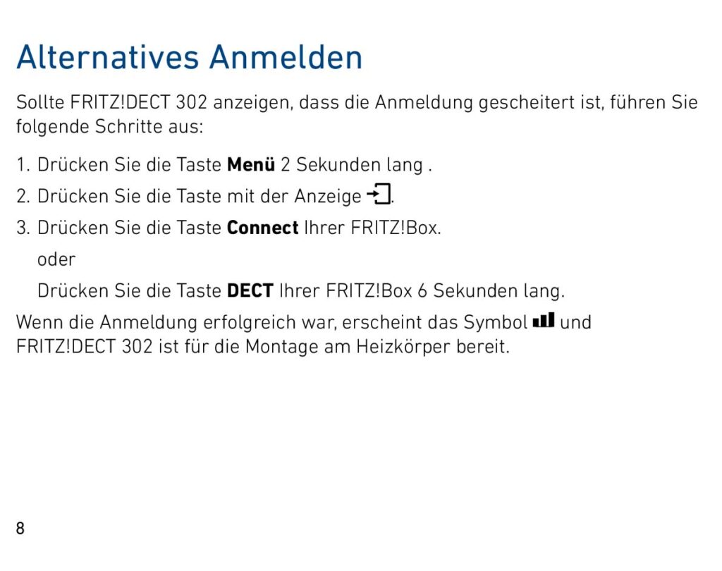 Montageanleitung für AVM FRITZ!DECT 302 Heizkörperregler