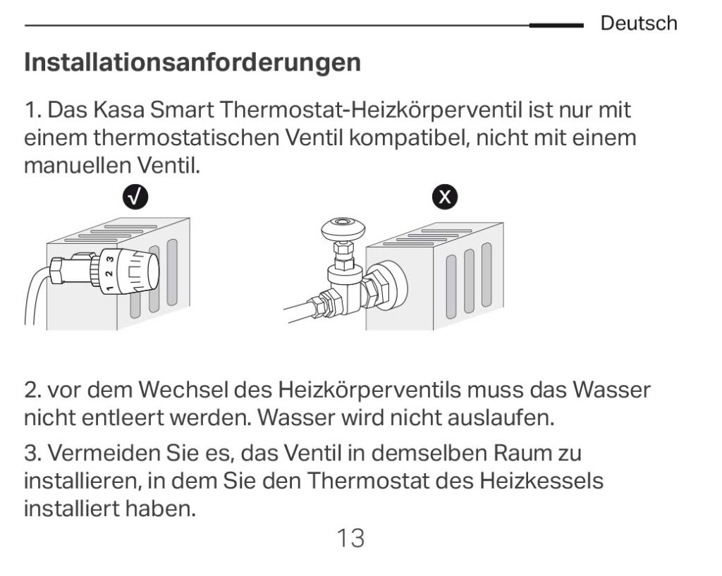 Montageanleitung für Kasa Smartes Heizkörperthermostat KE100