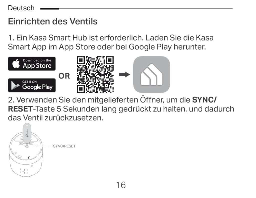 Montageanleitung für Kasa Smartes Heizkörperthermostat KE100