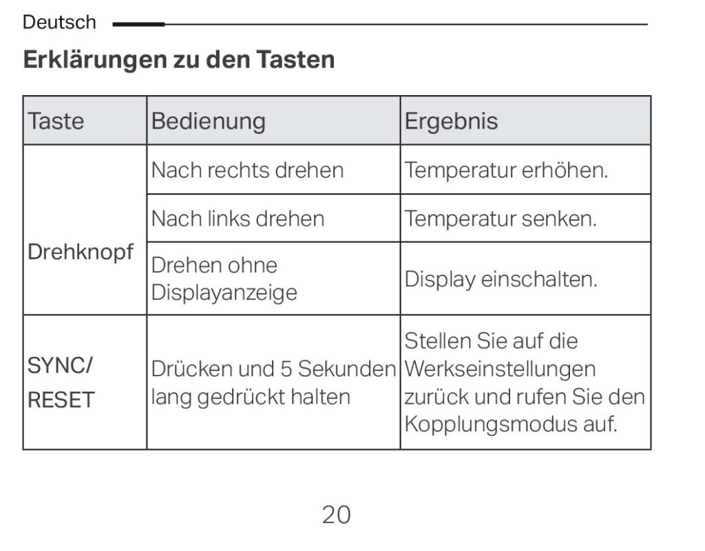 Anleitung für Heizkörper-Thermostat