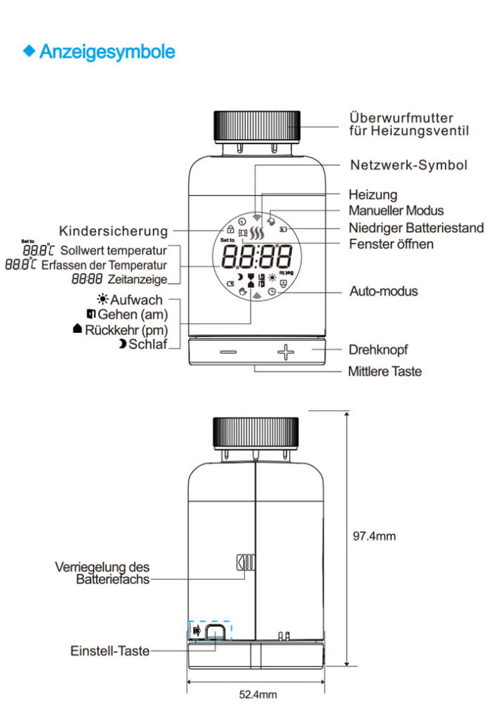 Montageanleitung für SALCAR Heizkörperthermostat TRV801W