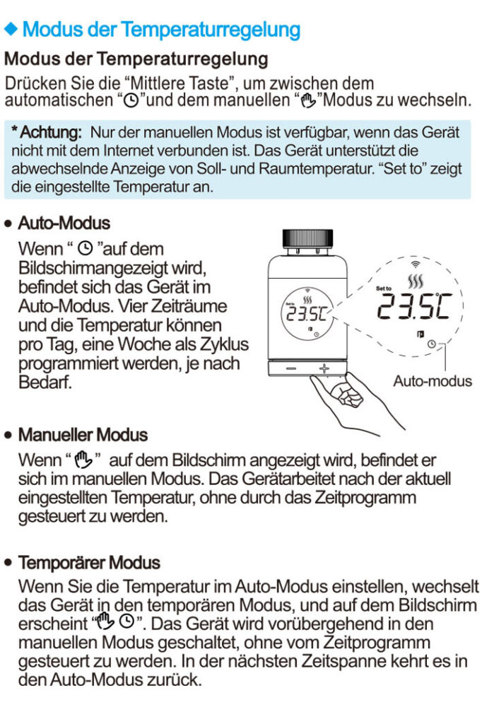 Montageanleitung für SALCAR Heizkörperthermostat TRV801W