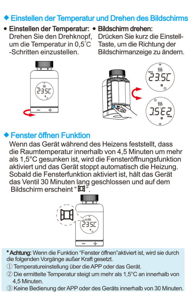 Montageanleitung für SALCAR Heizkörperthermostat TRV801W