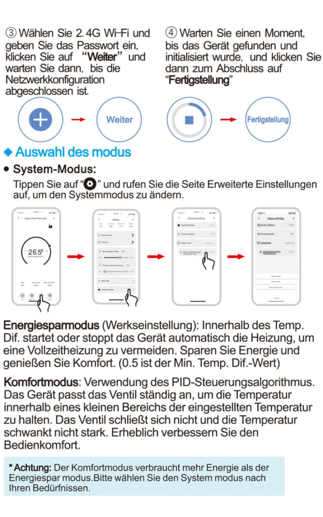 Anleitung Thermostat für Heizkörper