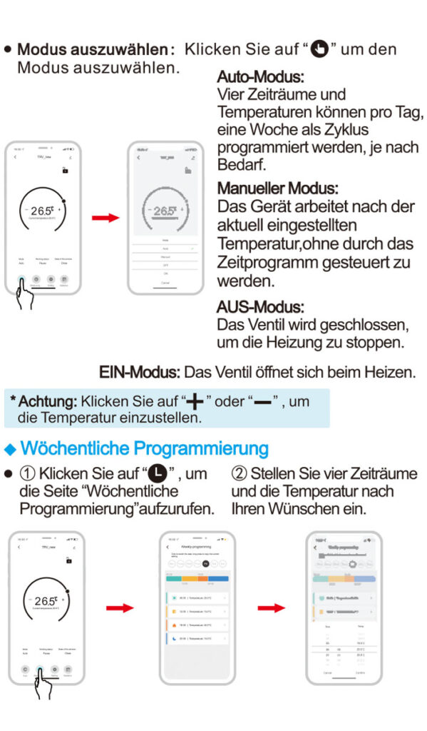 Anleitung Thermostat für Heizkörper