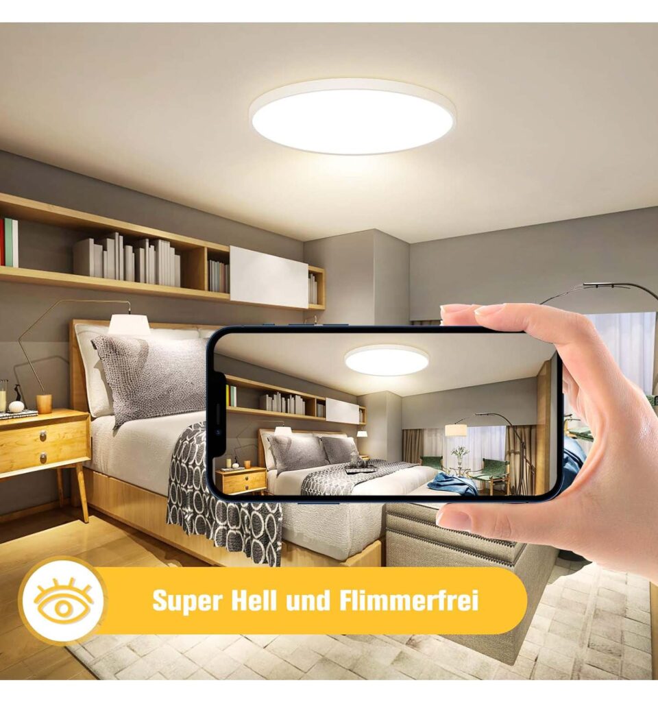 OUILA LED Deckenleuchte Rund 24W 4000K IP44