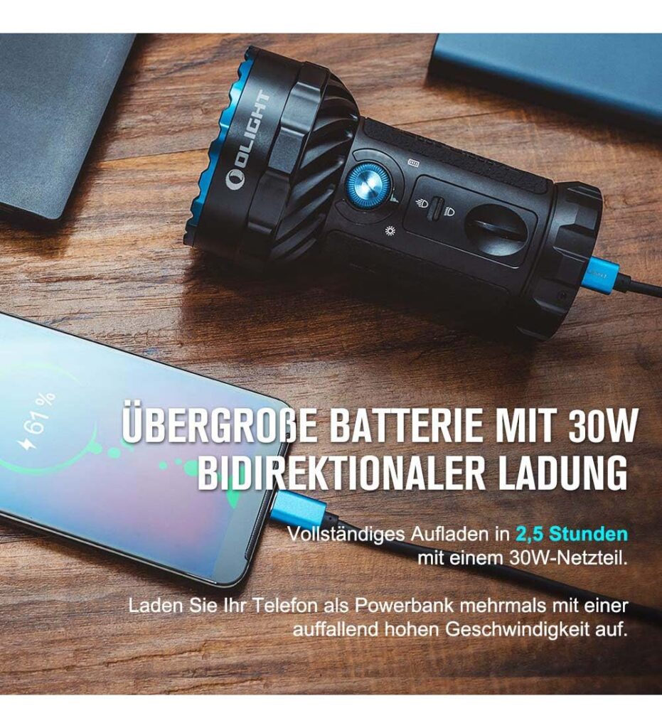 Wiederaufladbare USB-C Taschenlampe