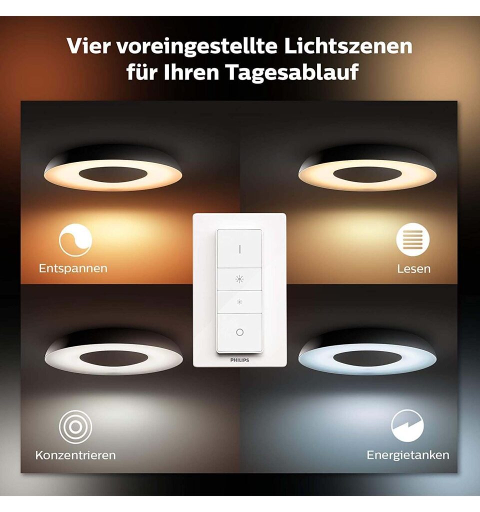 Philips Hue Still Deckenleuchte weiß mit Dimmschalter