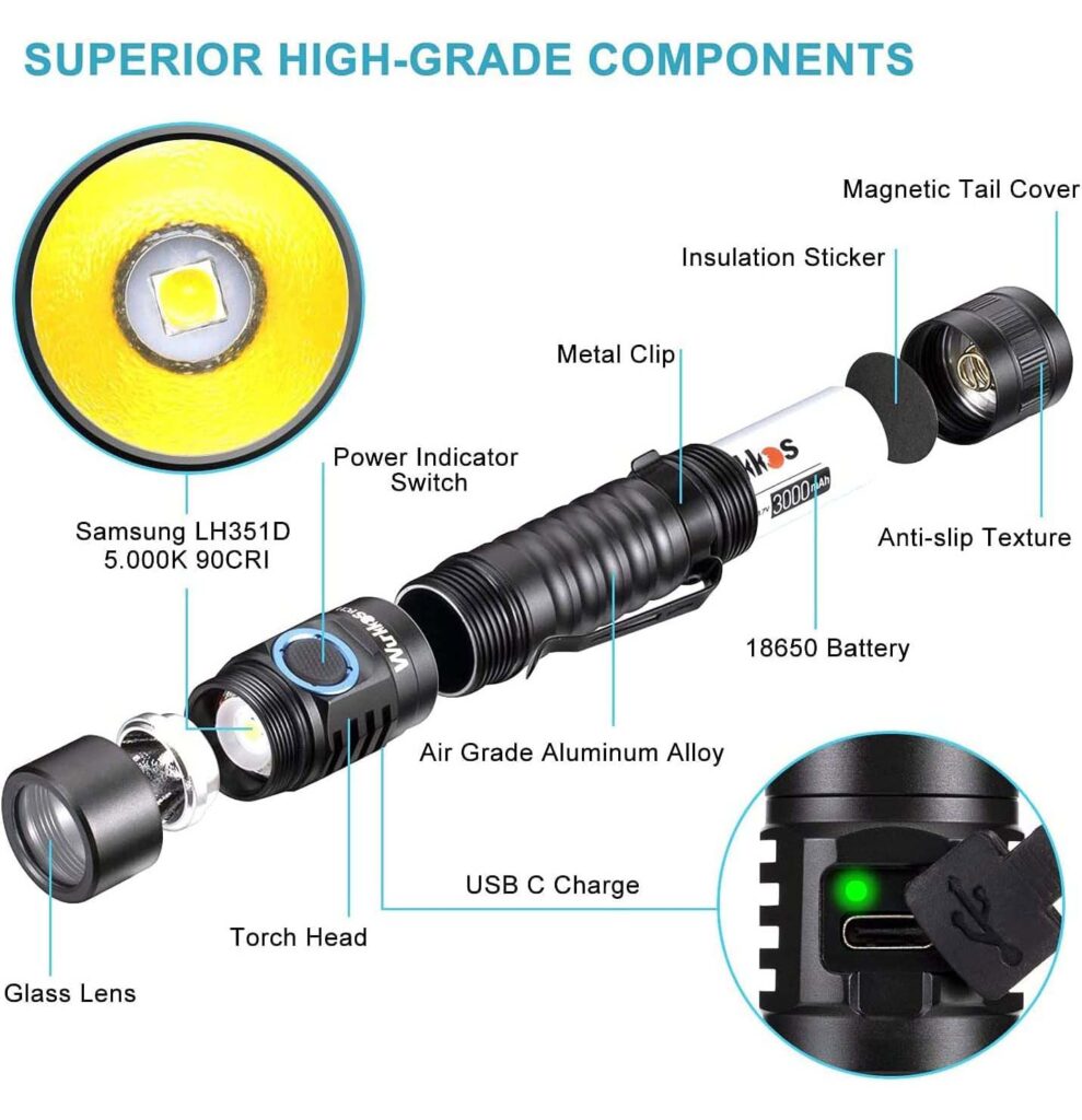 Wurkkos FC11 LED Wiederaufladbare Taschenlampe 1300lm