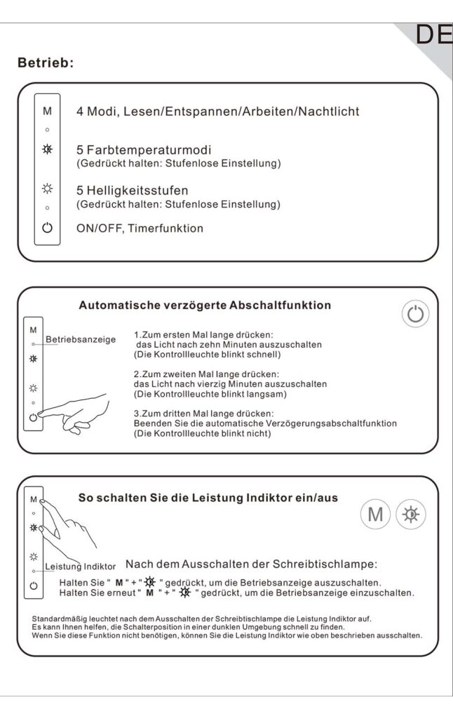 Anleitung Büro Tischlampe