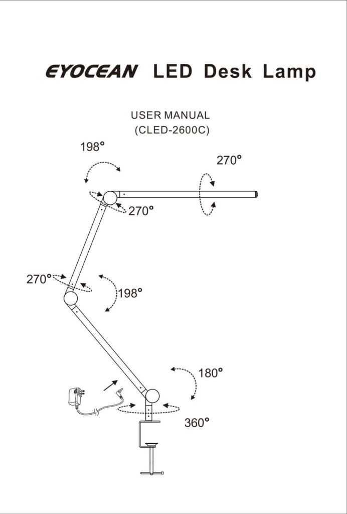 Benutzerhandbuch für Eyocean LED Schreibtischlampe 12W