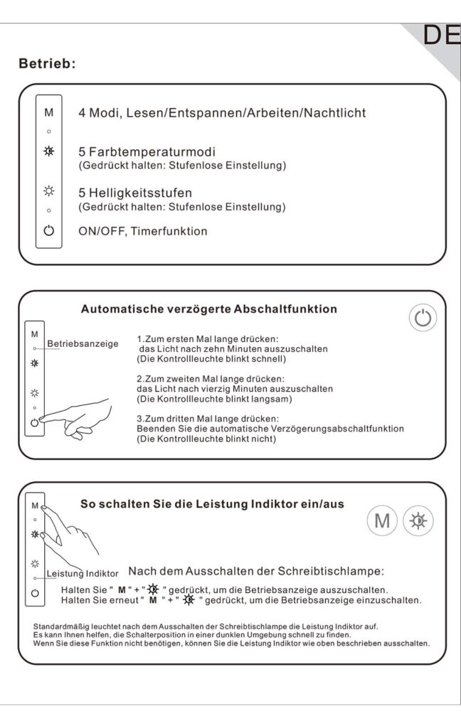 Anleitung Büro Tischlampe Eyocean