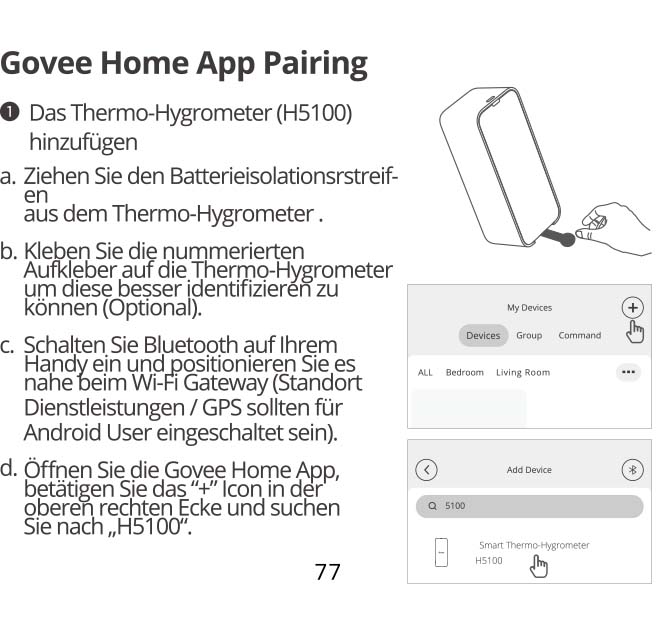 Benutzerhandbuch für GoveeLife WLAN Hygrometer Thermometer B5151 H5100