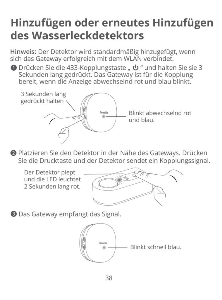 Anleitung GoveeLife Wassersensor H5040