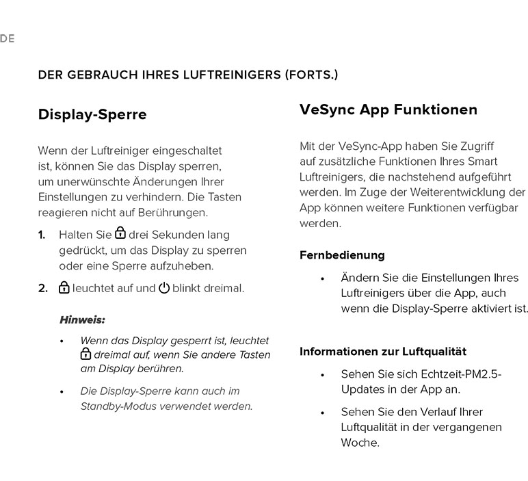 Benutzerhandbuch für LEVOIT Core 300S Luftreiniger