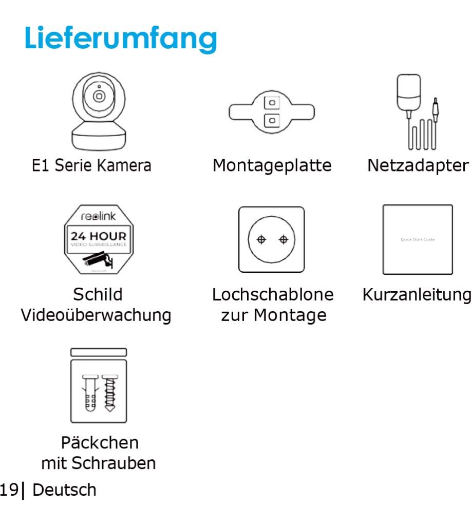 Benutzerhandbuch für Reolink E1 Zoom Überwachungskamera