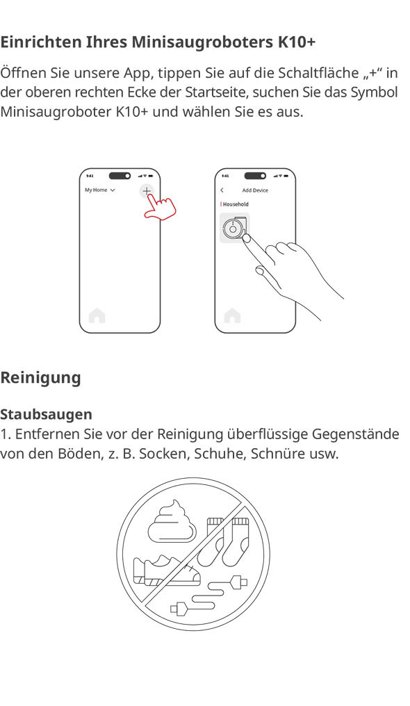 Benutzerhandbuch für SwitchBot Minisaugroboter K10+