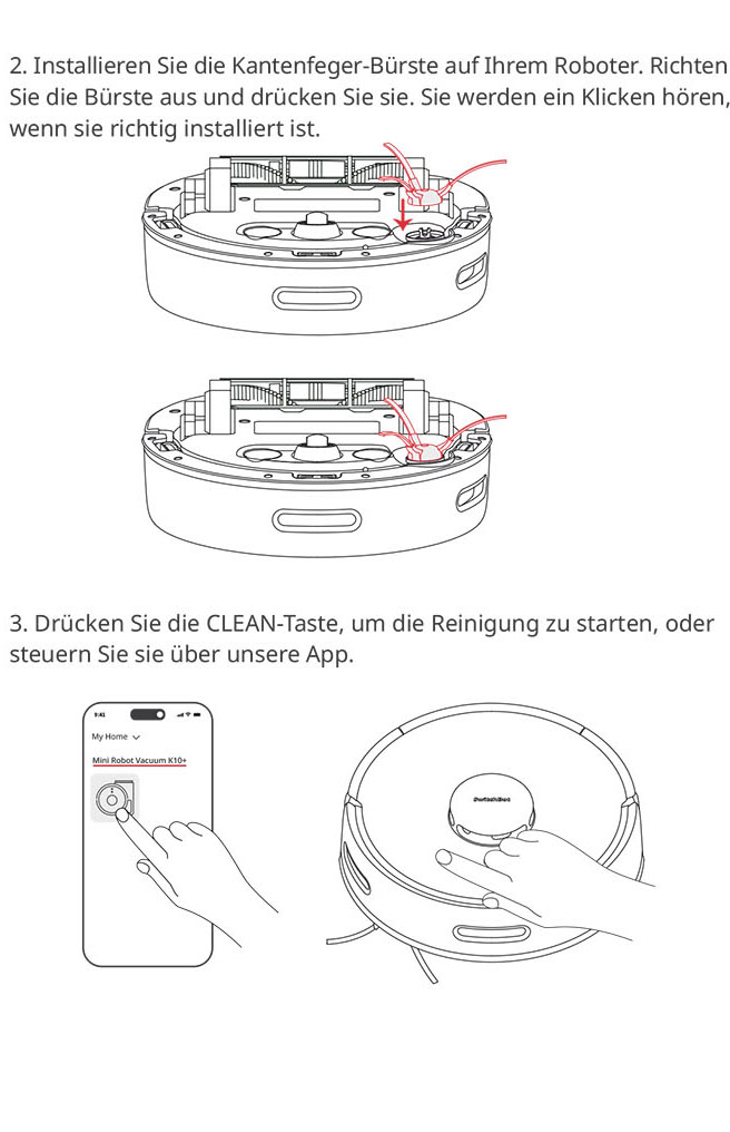 Benutzerhandbuch für SwitchBot Minisaugroboter K10+