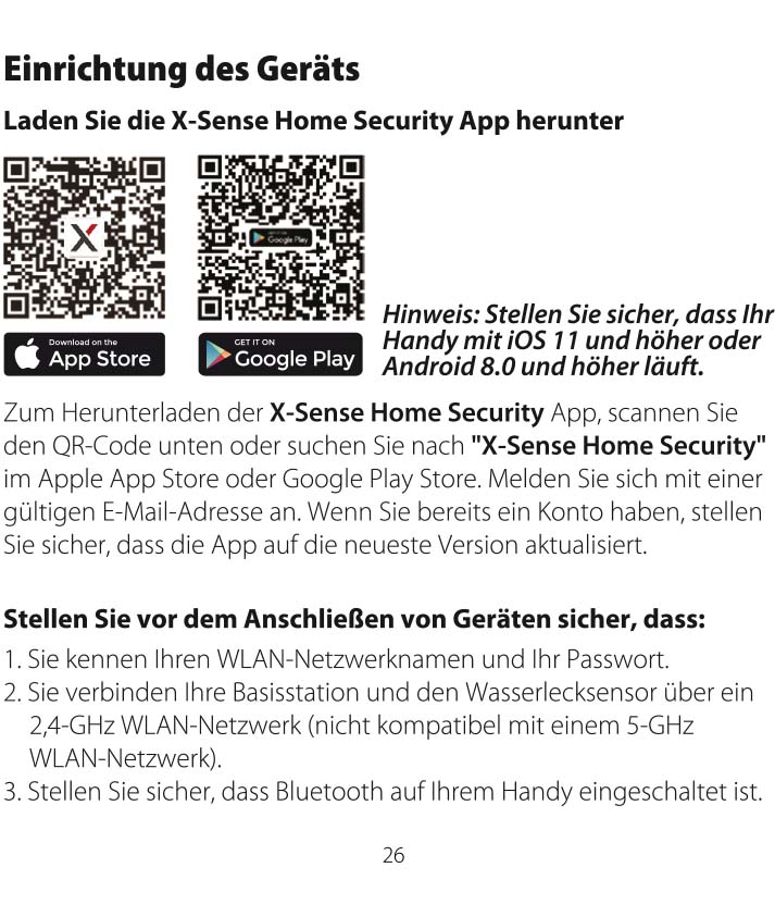 Benutzerhandbuch für X-Sense Wassermelder WLAN SWS54