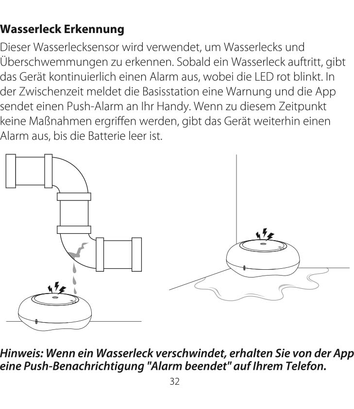 Benutzerhandbuch für X-Sense Wassermelder WLAN SWS54