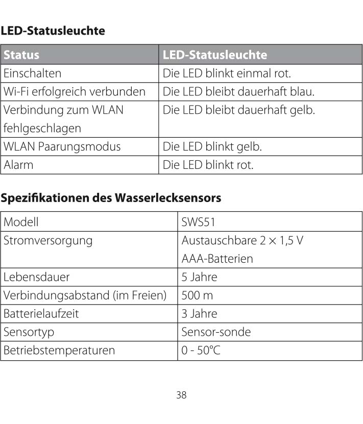 Anleitung X-Sense WLAN Wassersensor