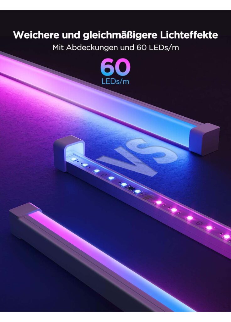 Govee RGBIC LED Strip 5m mit Profil und Abdeckung