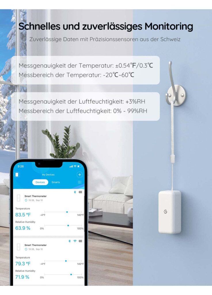 GoveeLife WLAN Hygrometer Thermometer B5151 H5100