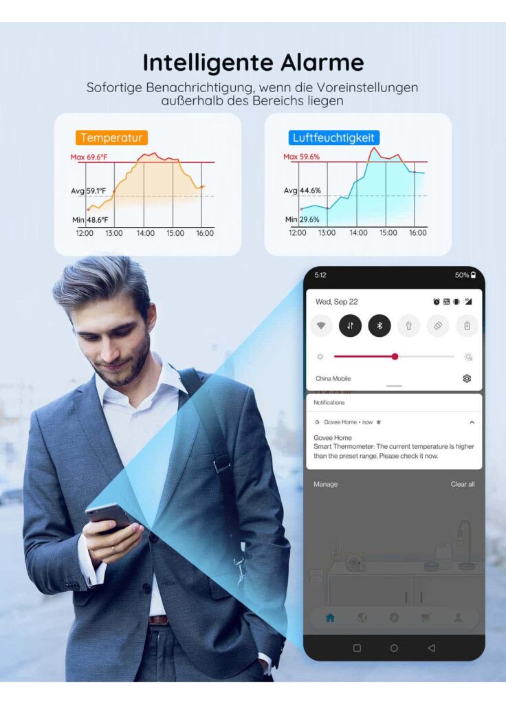 Smart Temperatur und Luftfeuchtigkeitsmesser