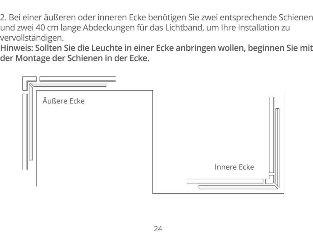 Montageanleitung für Govee RGBIC LED Strip 5m mit Abdeckung