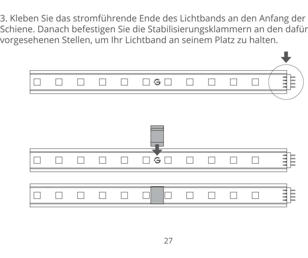 Anleitung für Govee Strip mit Abdeckung