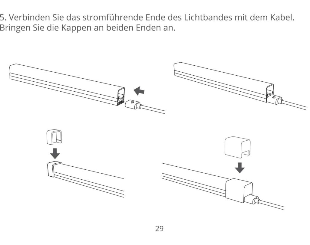 Anleitung für Govee Strip mit Abdeckung