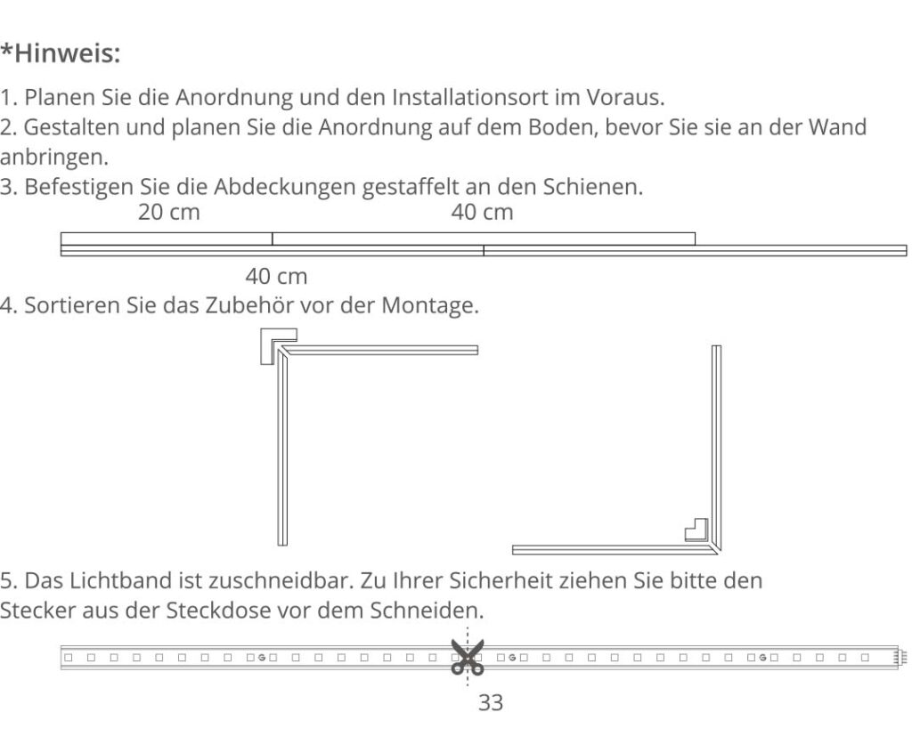 Anleitung für Govee Strip mit Abdeckung