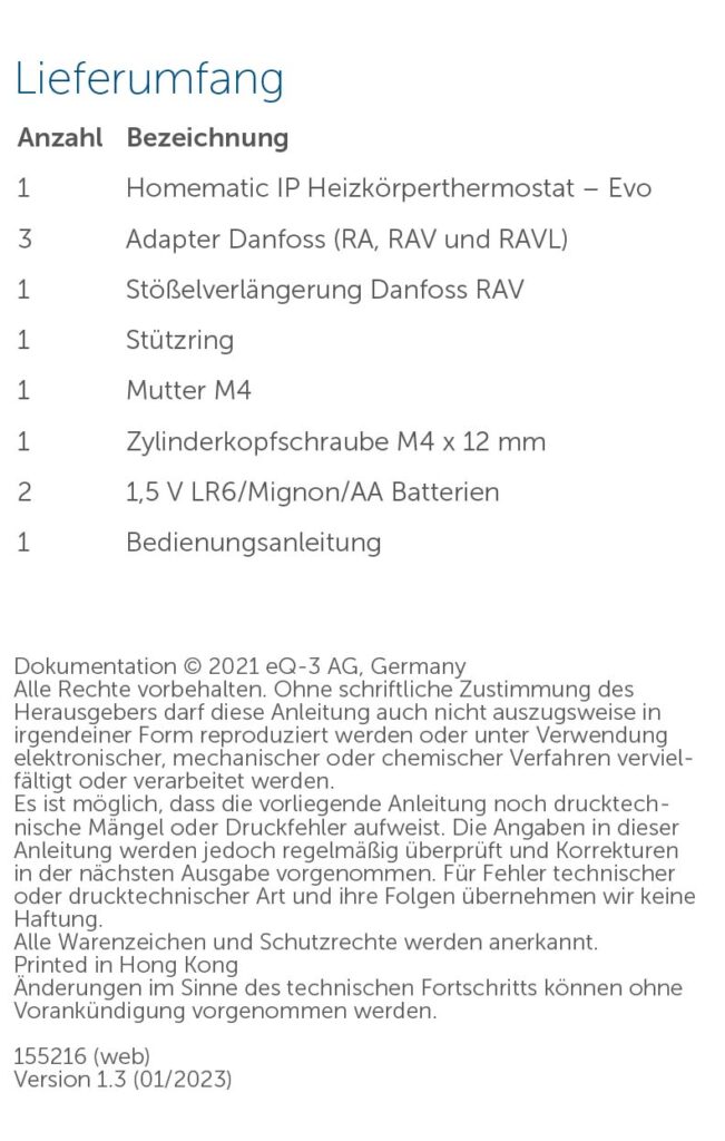 Montageanleitung für Homematic IP Heizkörperthermostat Evo