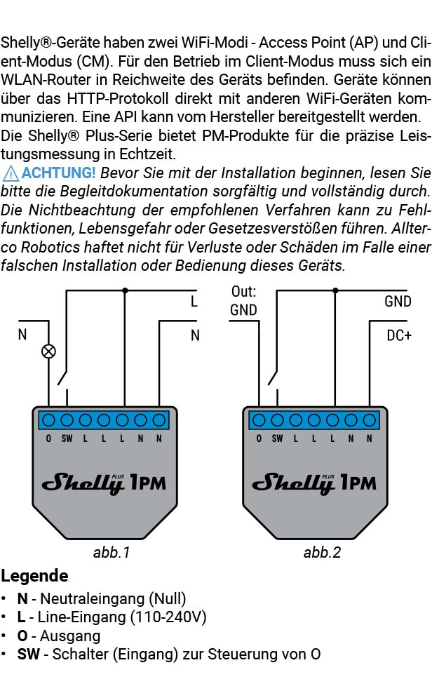 Montageanleitung für Shelly Plus 1PM