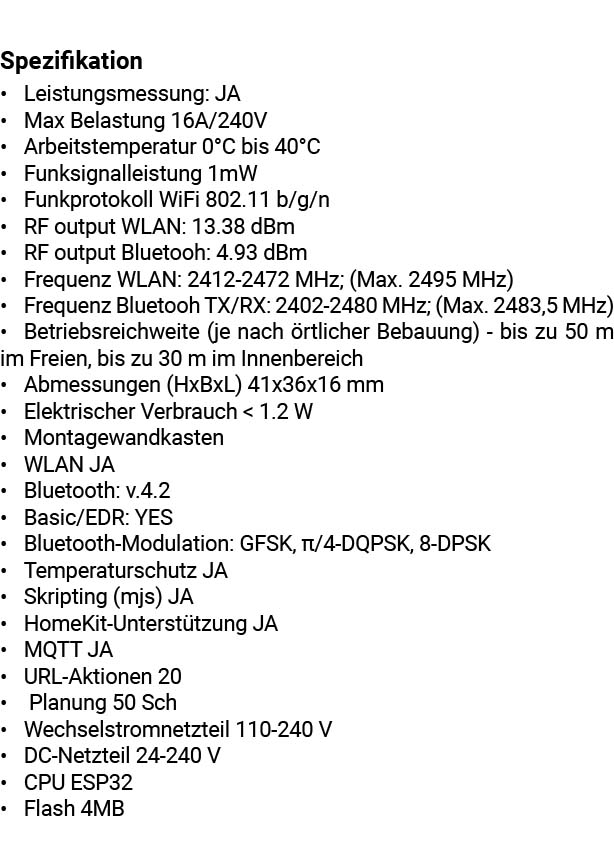 Anleitung WLAN & Bluetooth Relais Schalter mit Strommessung