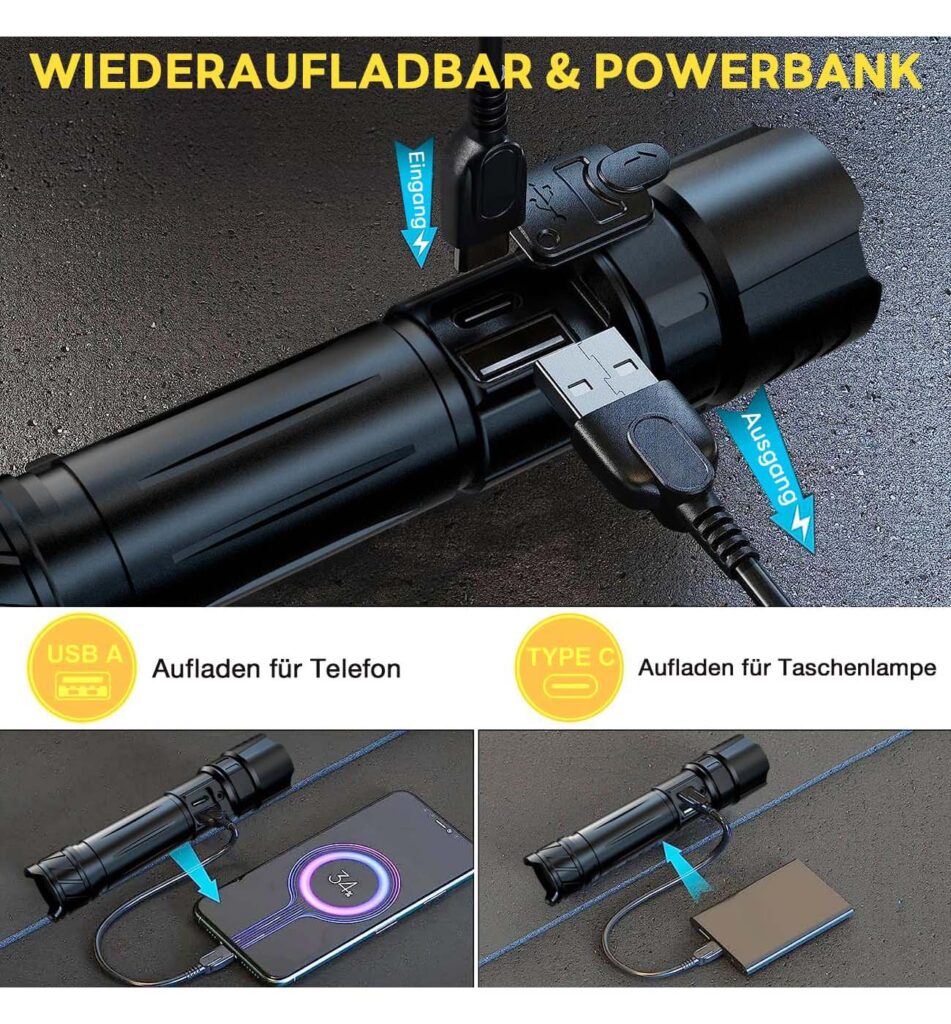 Wiederaufladbare Taschenlampe