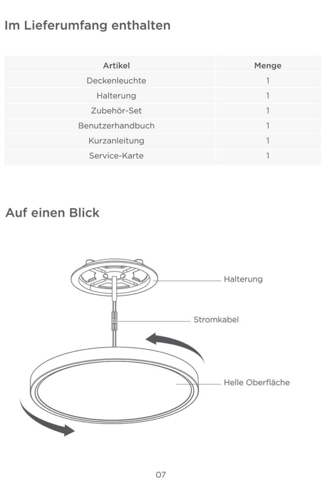 Montageanleitung für Govee Smart Deckenlampe H60A1